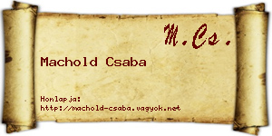 Machold Csaba névjegykártya