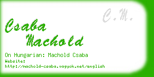 csaba machold business card